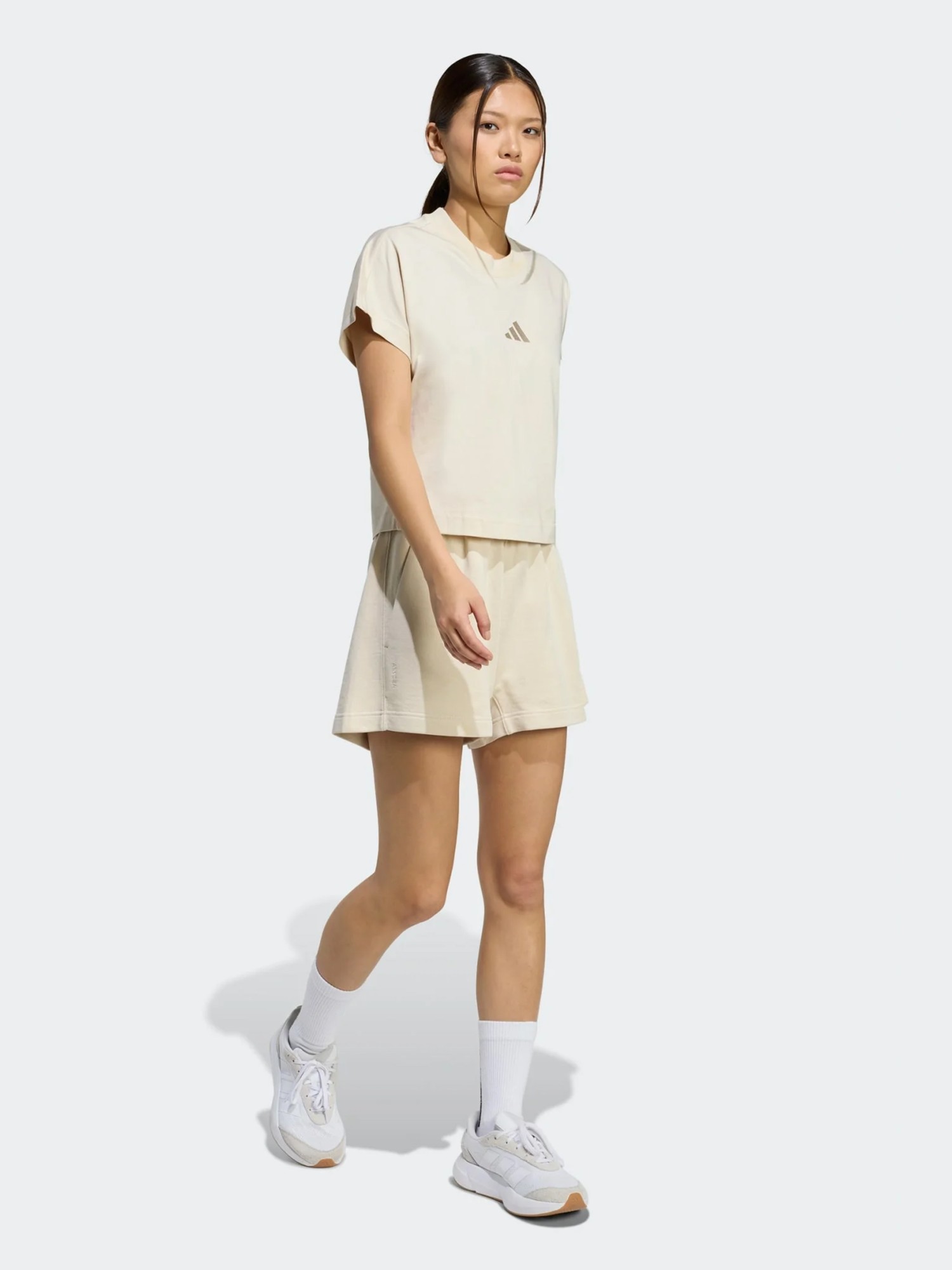 Футболка женская Adidas W ALL SZN TEE бежевая JY7811 изображение 6