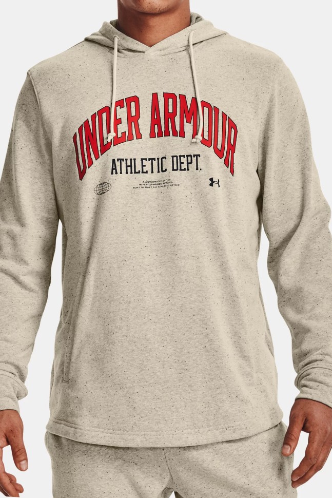 Толстовка чоловіча Under Armour Rival Try Athlc Dept Hd бежева 1370354-279 изображение 2