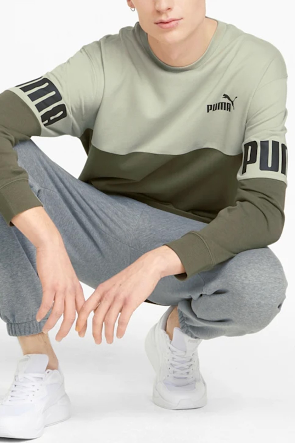Толстовка мужская Puma Power Colorblock Crew мультицвет 84800832 — фото 2