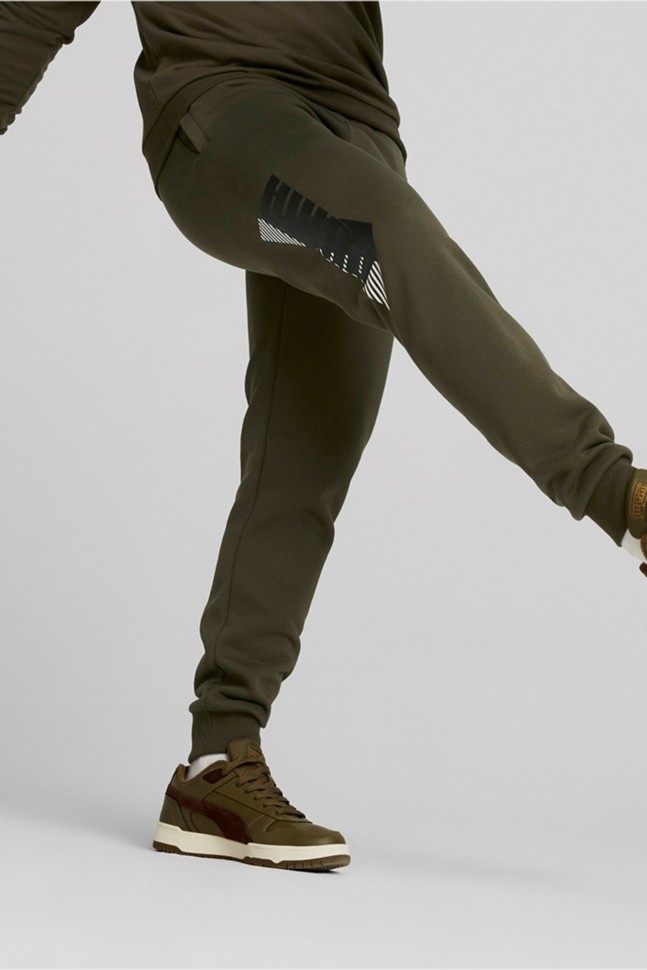 Брюки мужские Puma Puma Power Logo Sweatpants хаки 84979670 изображение 2