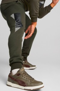 Брюки мужские Puma Puma Power Logo Sweatpants хаки 84979670 изображение 3