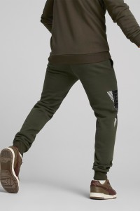 Брюки мужские Puma Puma Power Logo Sweatpants хаки 84979670 изображение 5