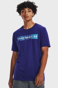 Футболка чоловіча Under Armour UA CAMO CHEST STRIPE SS синя 1376830-468 изображение 2
