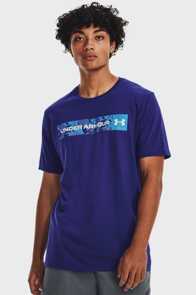 Футболка чоловіча Under Armour UA CAMO CHEST STRIPE SS синя 1376830-468 изображение 2