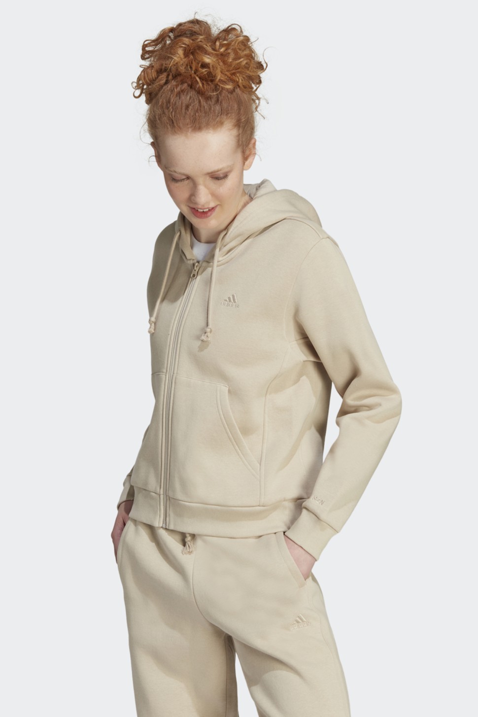 Толстовка жіноча Adidas W ALL SZN FZ HD бежева IM0313 — фото 2