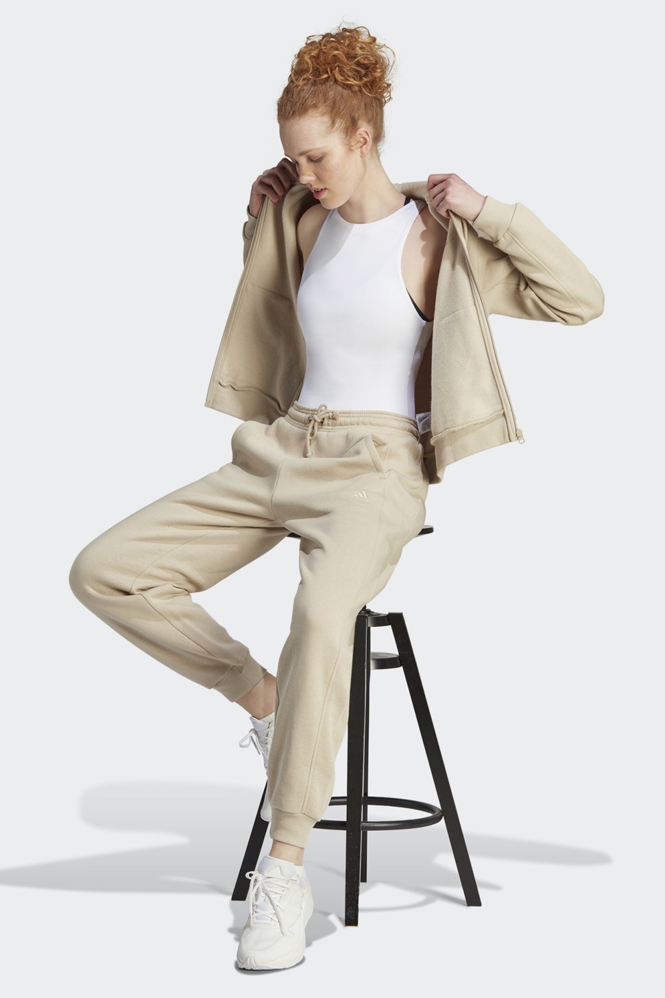 Толстовка жіноча Adidas W ALL SZN FZ HD бежева IM0313 — фото 4