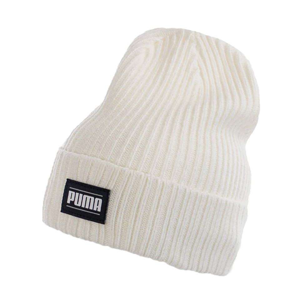 Шапка   Puma Ribbed Classic Cuff Beanie біла 02403806 — фото 1