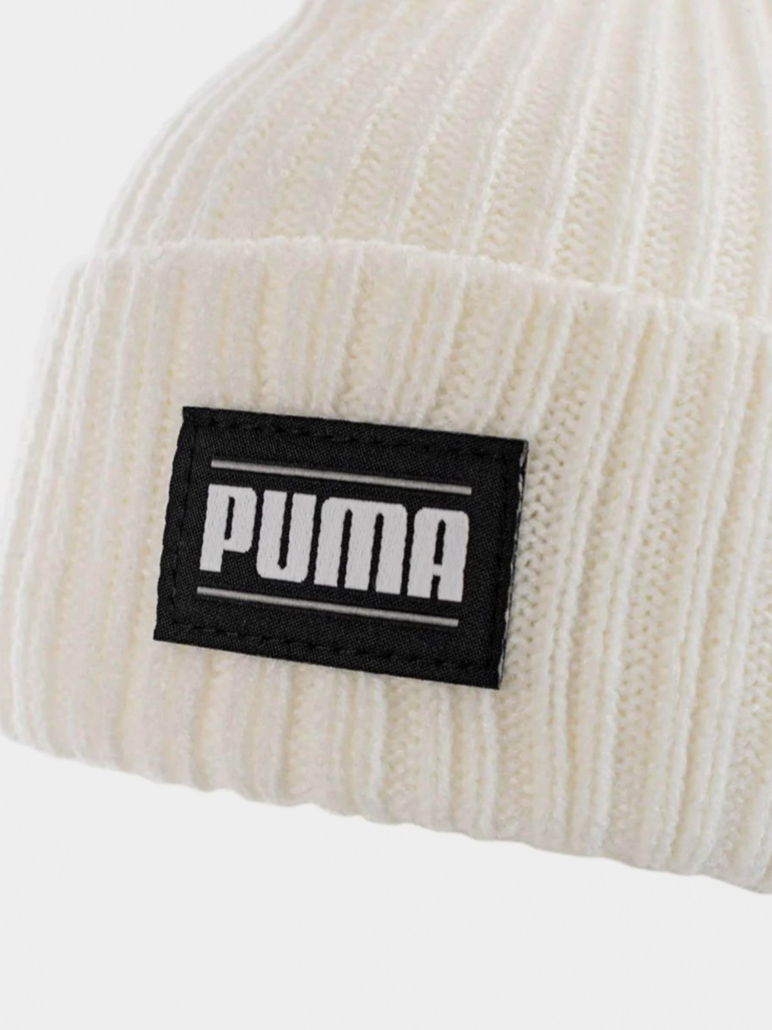 Шапка   Puma Ribbed Classic Cuff Beanie белая 02403806 изображение 3