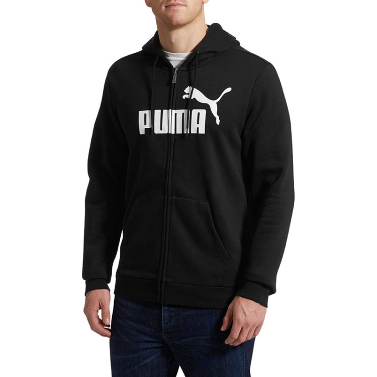 Толстовка мужская Puma ESSENTIALS FLEECE HOODED JKT черная 85176501 изображение 2