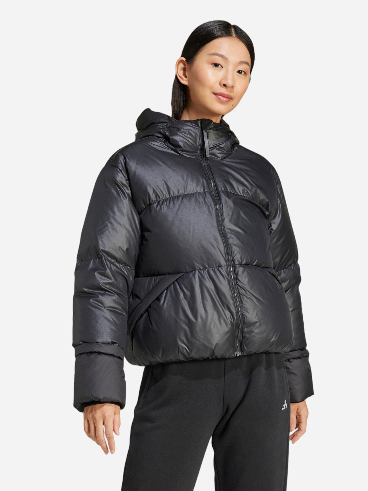 Куртка жіноча Adidas W BIG BAFFLE J чорна IV9771 изображение 2