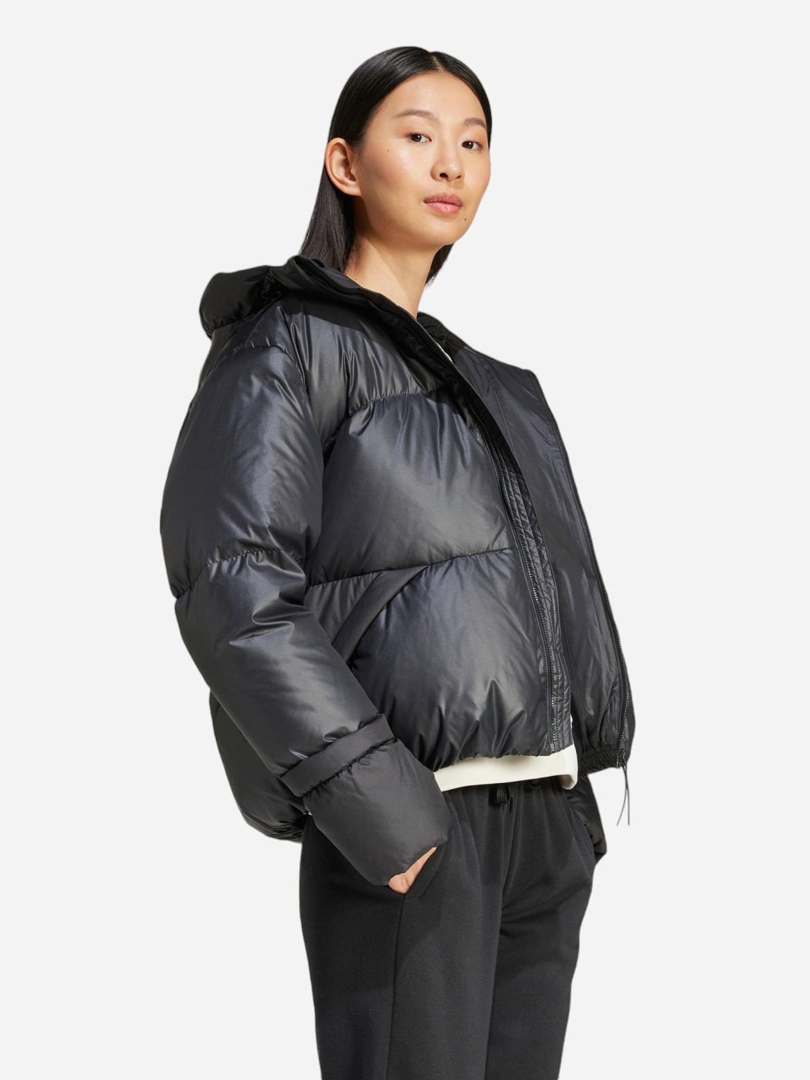 Куртка жіноча Adidas W BIG BAFFLE J чорна IV9771 изображение 4