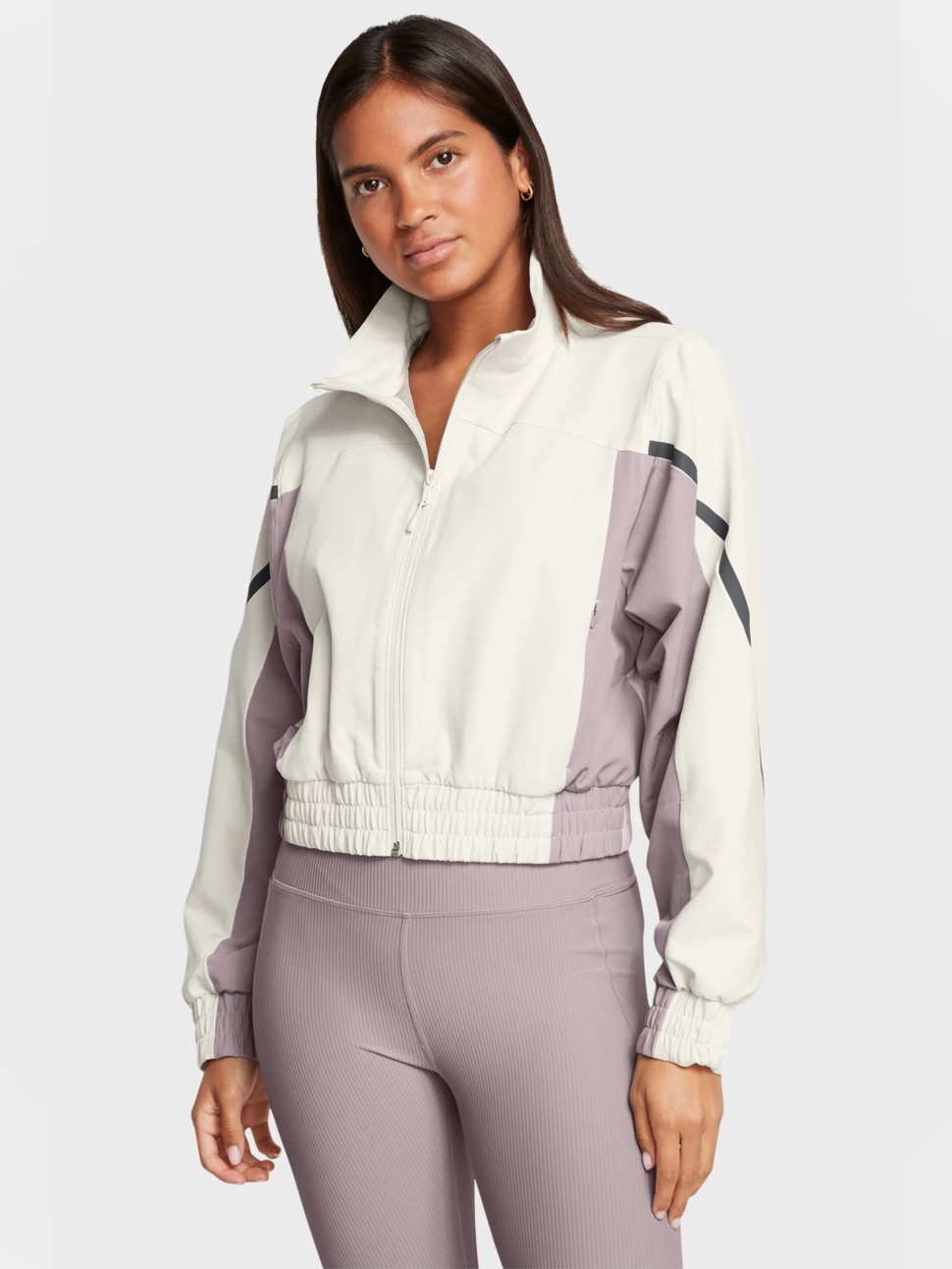 Вітрівка жіноча Under Armour Unstoppable Crop Jacket бежева 1386479-110 — фото 2