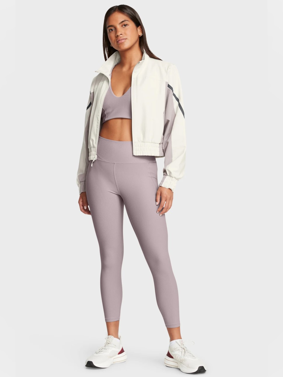 Вітрівка жіноча Under Armour Unstoppable Crop Jacket бежева 1386479-110 — фото 3