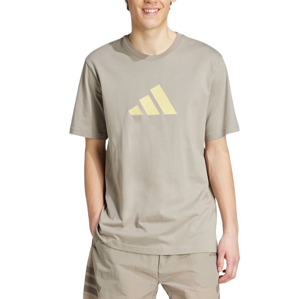 Футболка мужская Adidas M FI 3BAR TEE бежевая JD4915 изображение 1