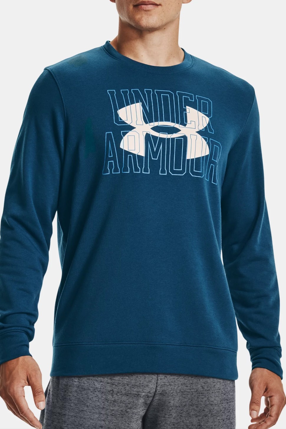 Чоловіча толстовка Under Armour Ua Rival Terry Logo Crew синя 1370391-458 — фото 2
