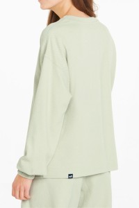 Толстовка женская Puma Her Summer Crew зеленая 84840033 изображение 3