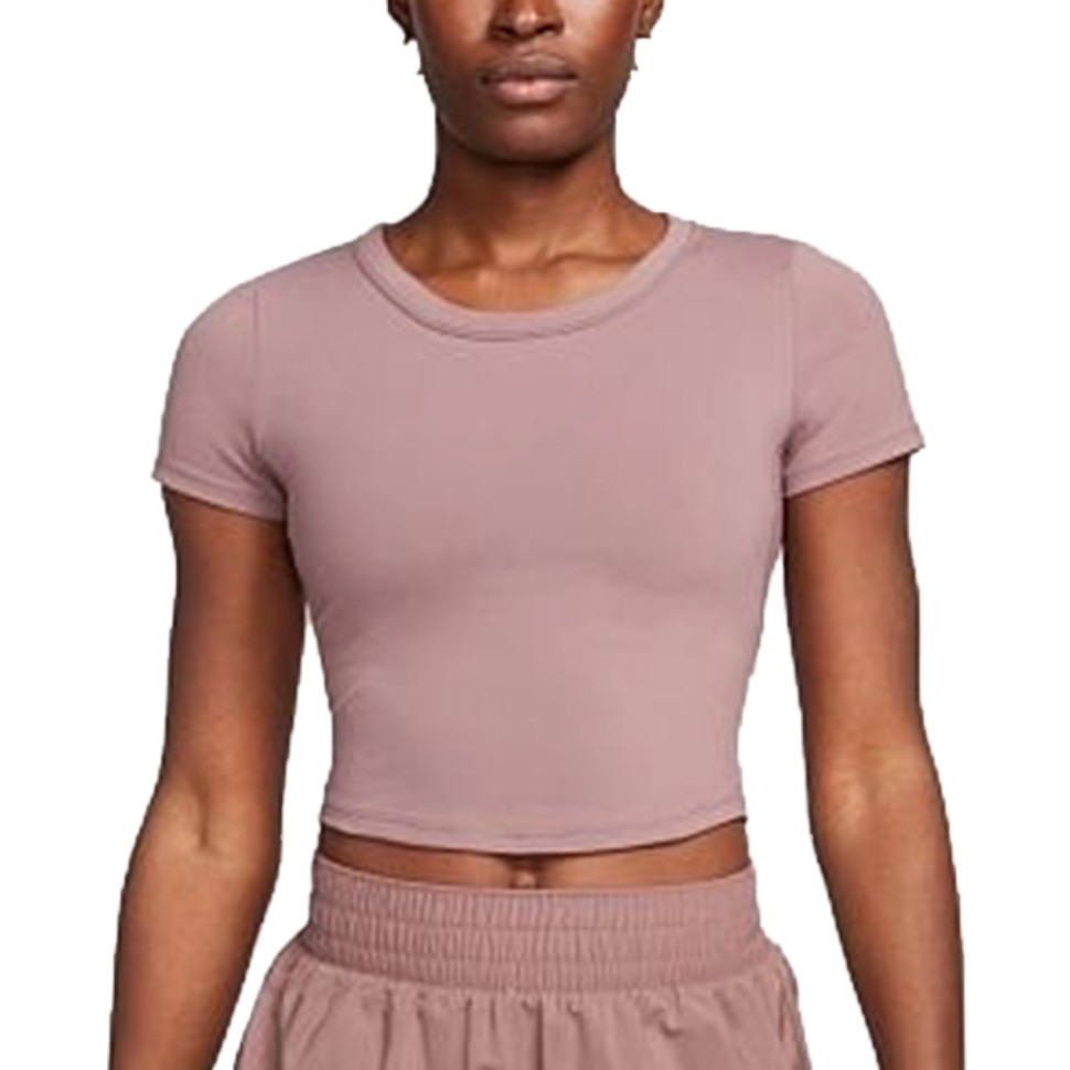 Футболка жіноча Nike W NK ONE FITTED DF SS TOP коричнева FN2804-208 — фото 1