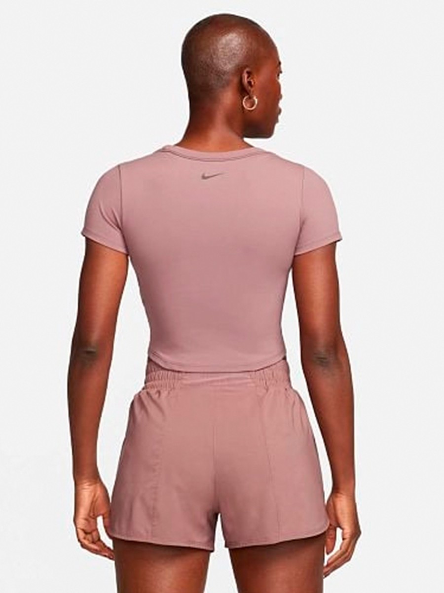 Футболка жіноча Nike W NK ONE FITTED DF SS TOP коричнева FN2804-208 — фото 3
