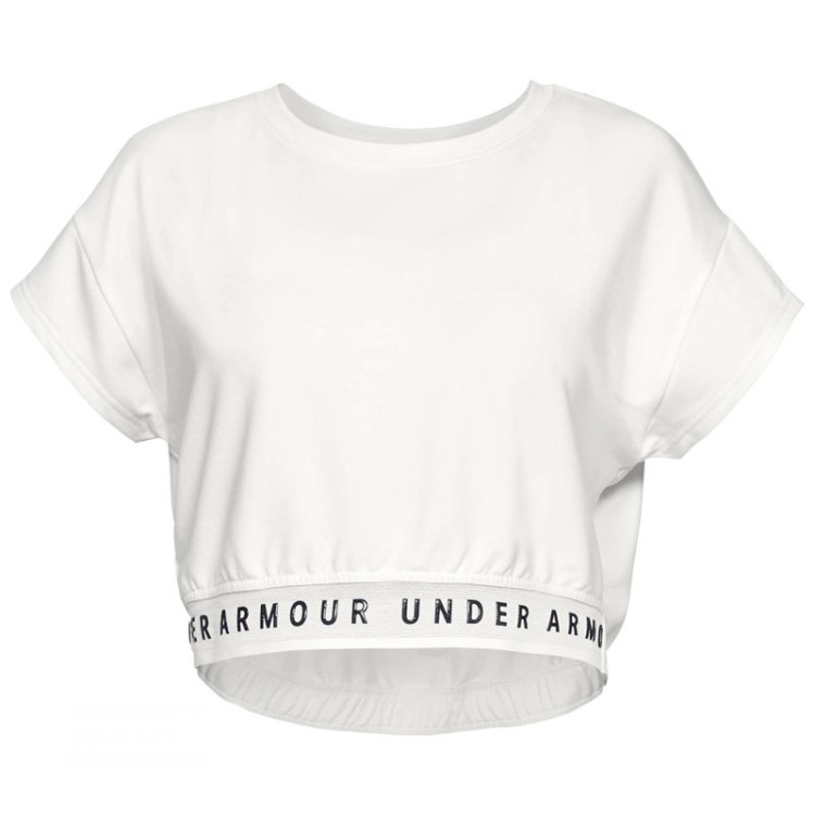 Футболка женская Under Armour Featherweight Fleece Crop Top белая 1328958-112 изображение 1