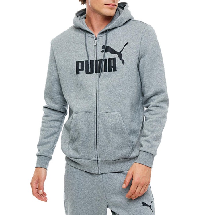 Толстовка мужская Puma ESSENTIALS FLEECE HOODED JKT серая 85176503 изображение 3