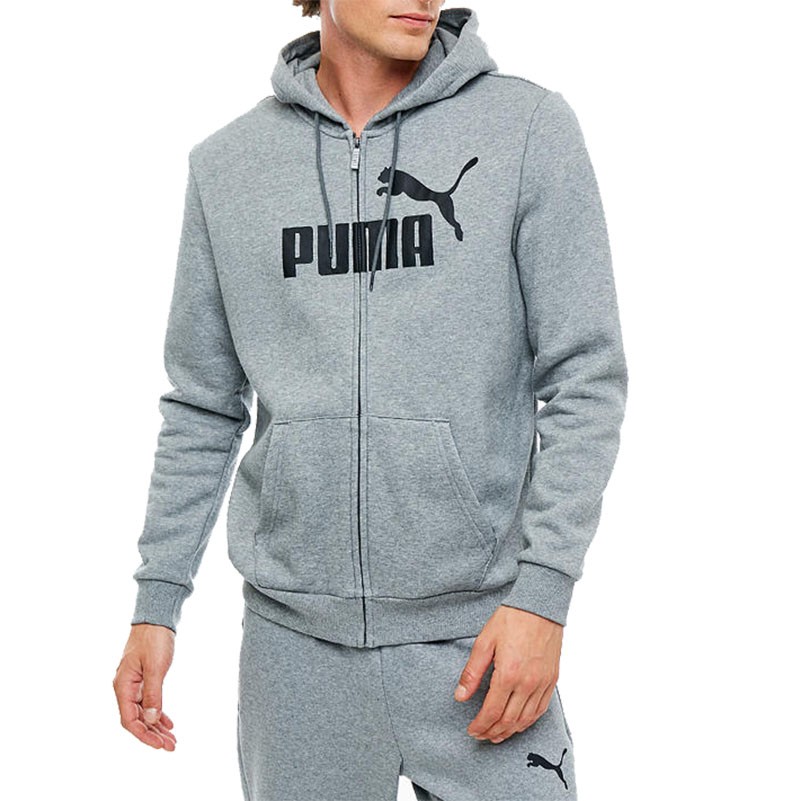 Толстовка мужская Puma ESSENTIALS FLEECE HOODED JKT серая 85176503 изображение 3