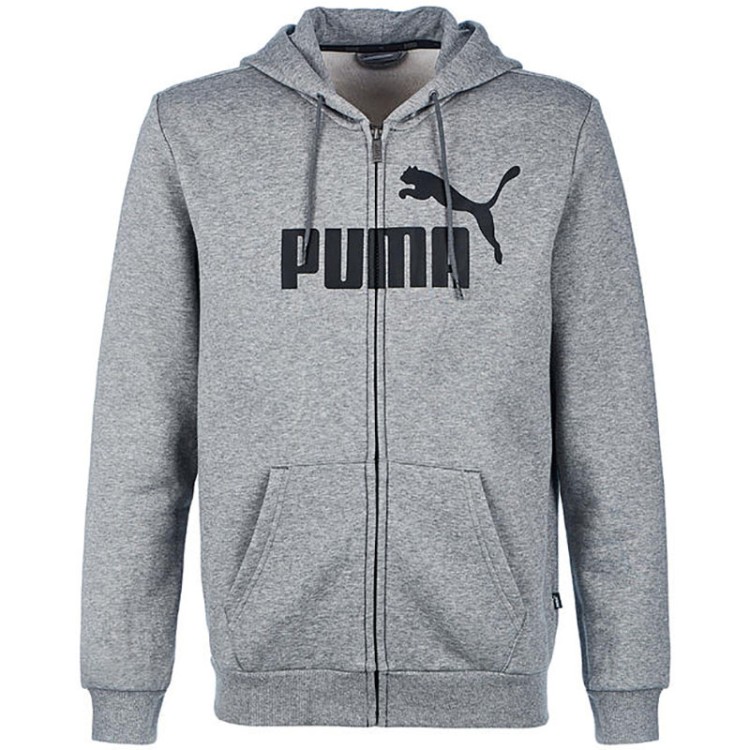 Толстовка мужская Puma ESSENTIALS FLEECE HOODED JKT серая 85176503 изображение 1
