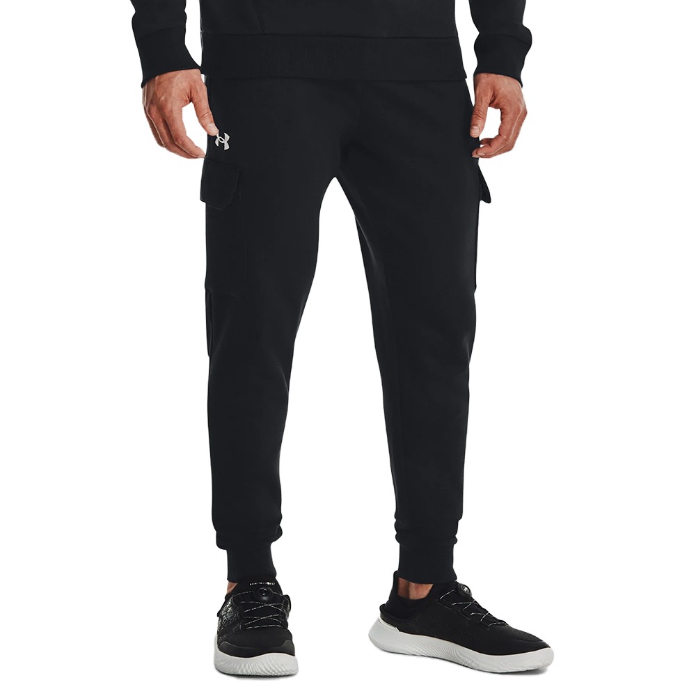 Брюки мужские Under Armour UA Rival Fleece Cargo Jogger черные 1382134-001