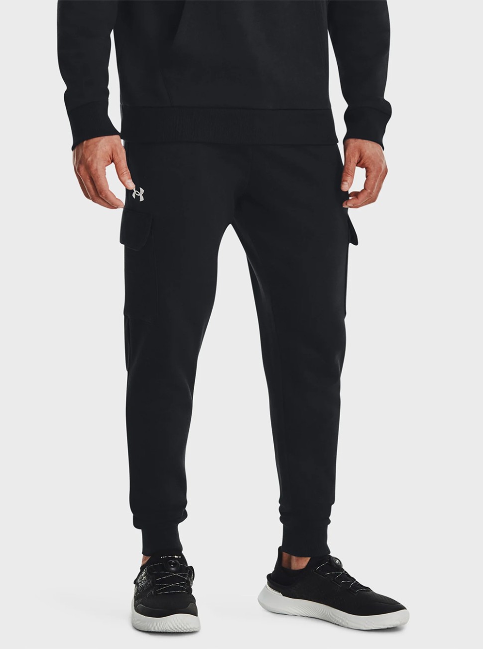 Штани чоловічі Under Armour UA Rival Fleece Cargo Jogger чорні 1382134-001 — фото 2