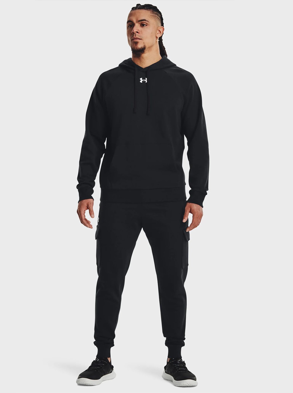 Брюки мужские Under Armour UA Rival Fleece Cargo Jogger черные 1382134-001 изображение 3