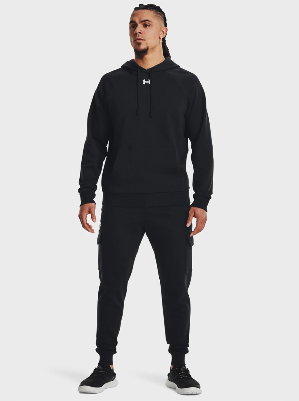 Штани чоловічі Under Armour UA Rival Fleece Cargo Jogger чорні 1382134-001 — фото 3