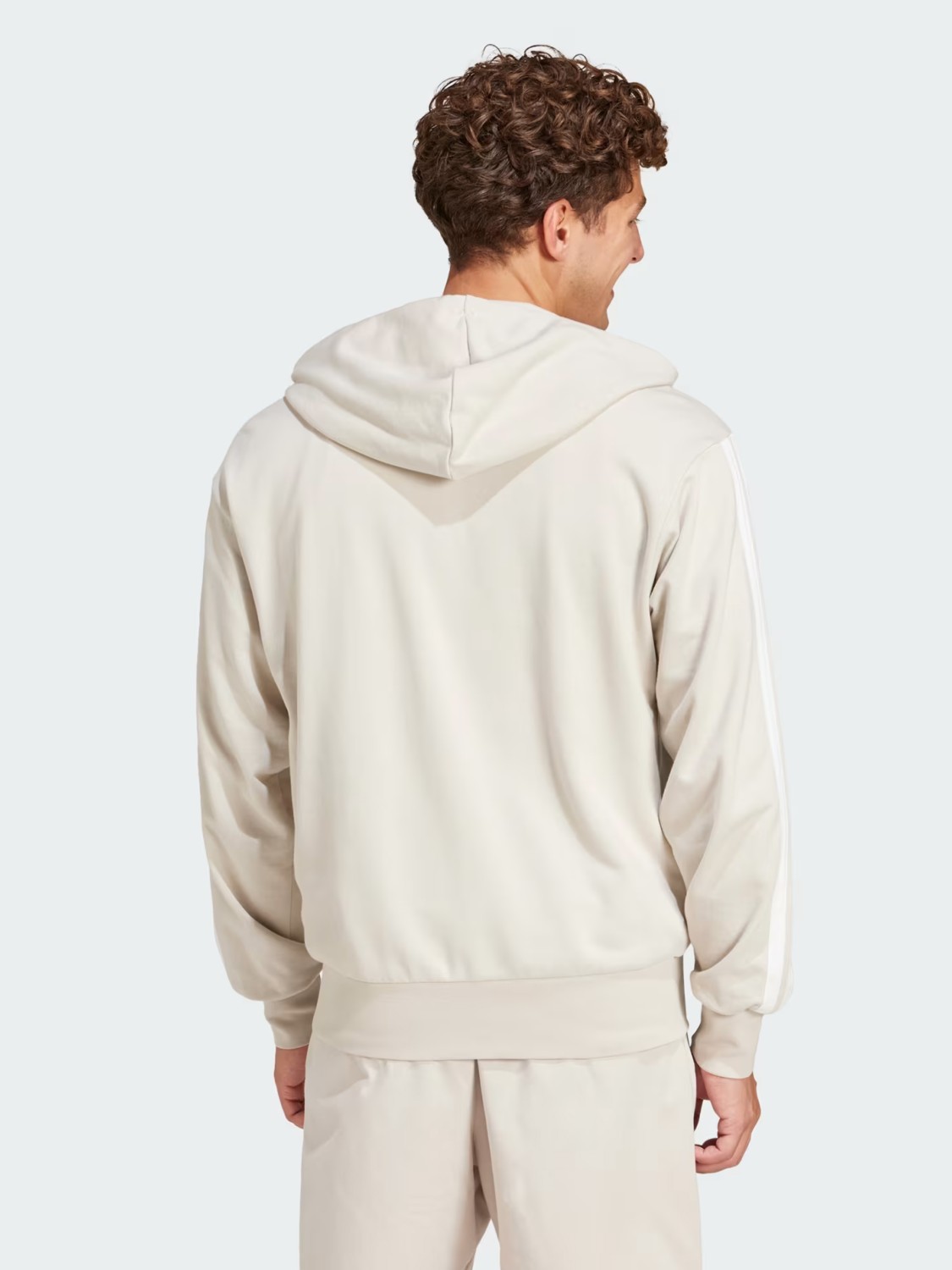Толстовка мужская Adidas M 3S FT FZ HD бежевая JE6340 изображение 3