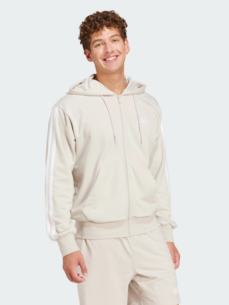 Толстовка чоловіча Adidas M 3S FT FZ HD бежева JE6340 изображение 4