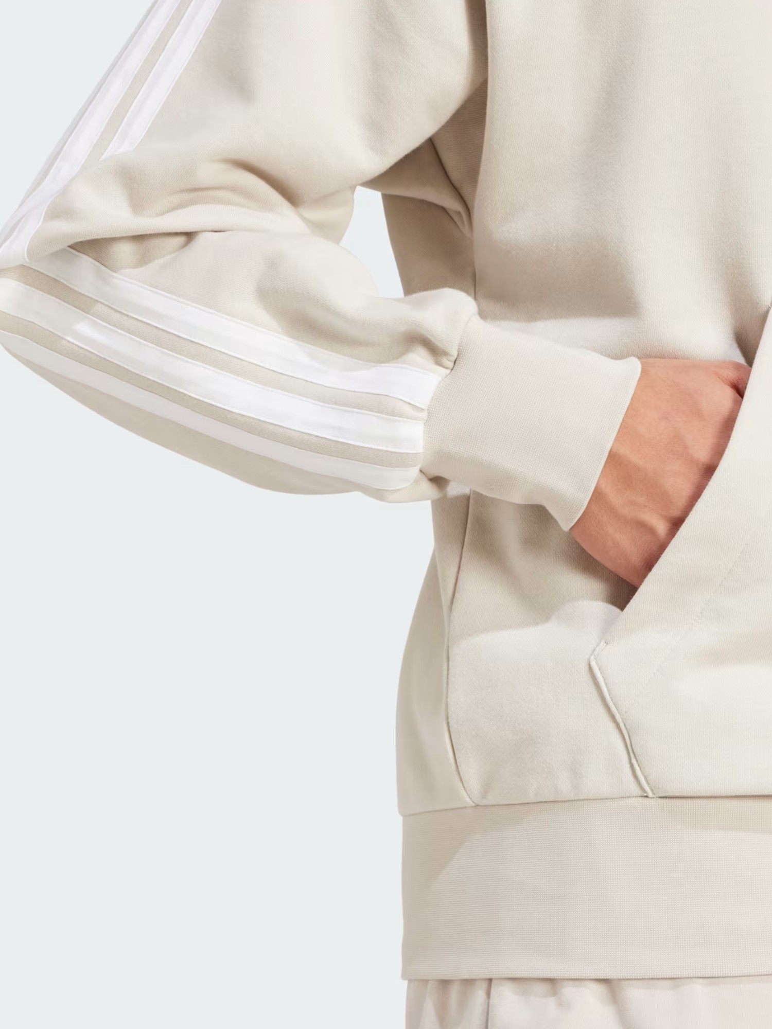 Толстовка чоловіча Adidas M 3S FT FZ HD бежева JE6340 изображение 7