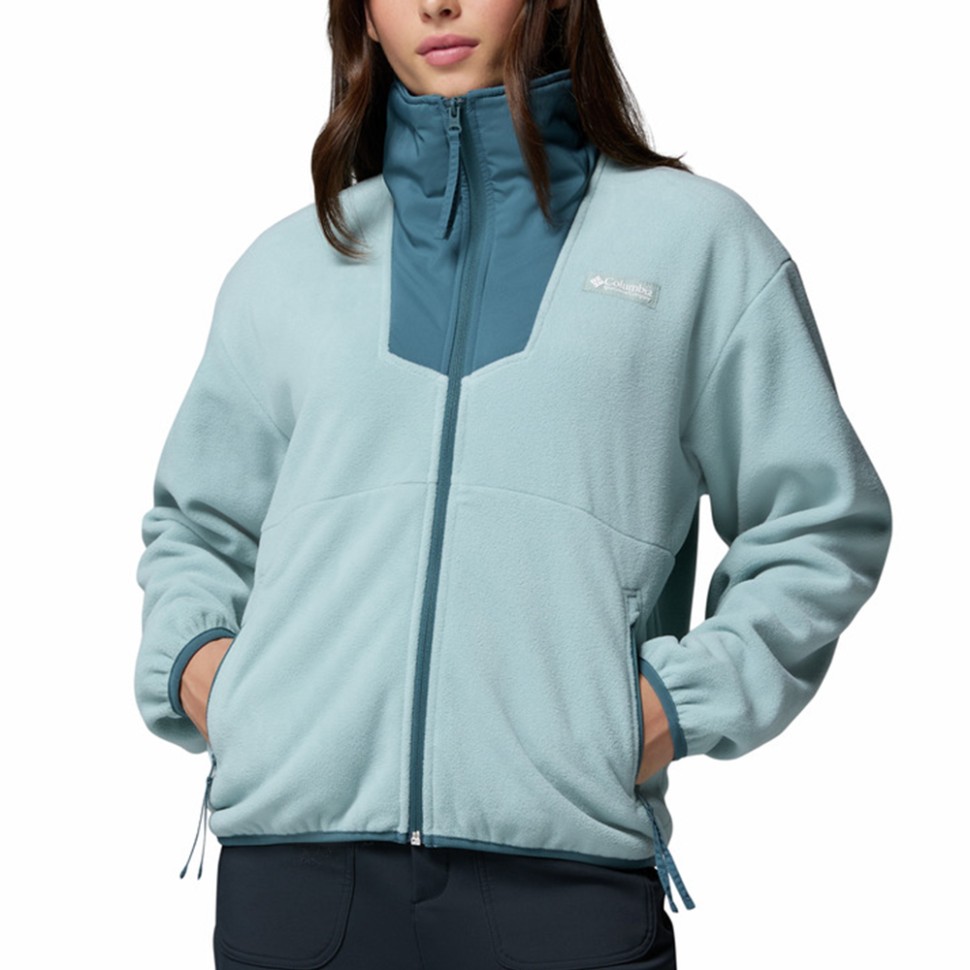 Толстовка женская Columbia Sequoia Grove™ Full Zip Fleece бирюзовая 2085311-461 — Sport City Толстовка женская Columbia Sequoia Grove™ Full Zip Fleece бирюзовая 2085311-461