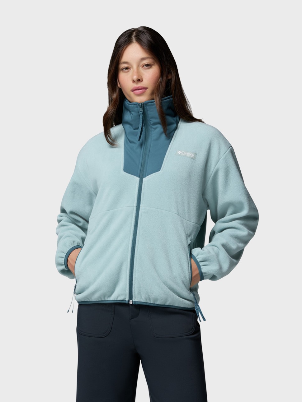 Толстовка женская Columbia Sequoia Grove™ Full Zip Fleece бирюзовая 2085311-461 — фото 2 — Sport City Толстовка женская Columbia Sequoia Grove™ Full Zip Fleece бирюзовая 2085311-461 — фото 2