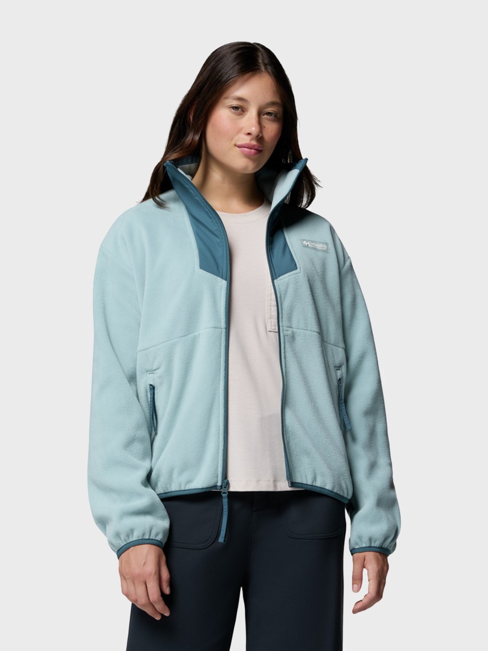 Толстовка женская Columbia Sequoia Grove™ Full Zip Fleece бирюзовая 2085311-461 — фото 4 — Sport City Толстовка женская Columbia Sequoia Grove™ Full Zip Fleece бирюзовая 2085311-461 — фото 4