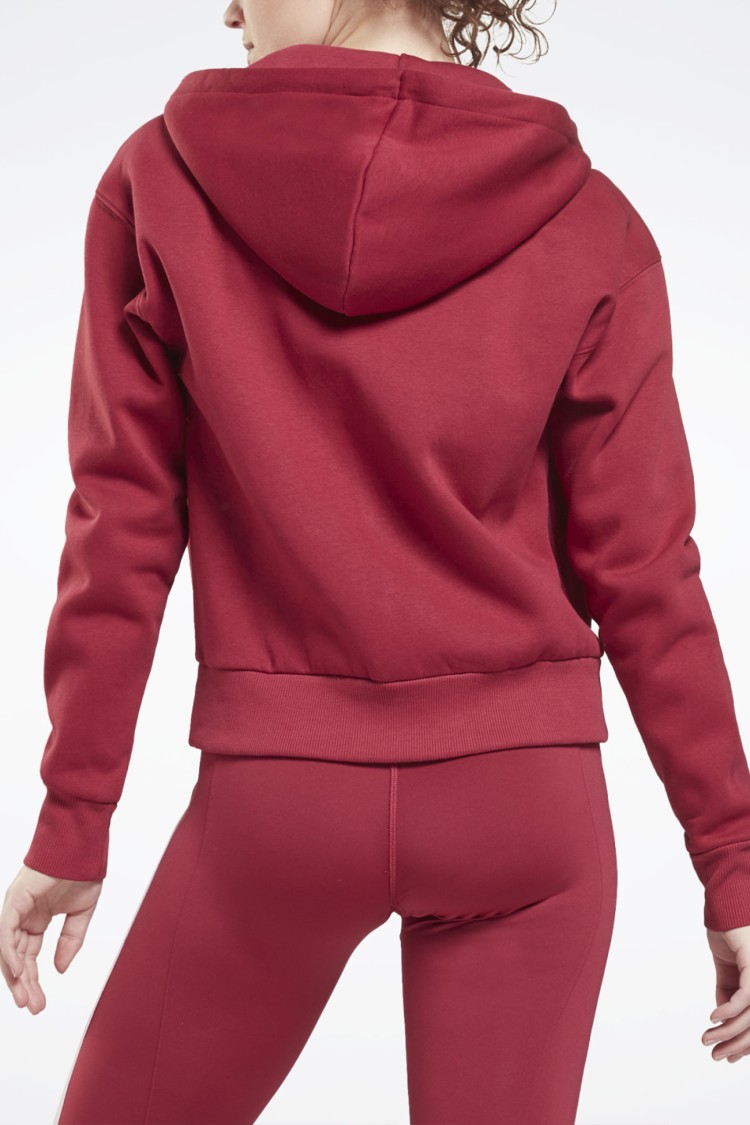 Толстовка женская Reebok Ri Full Zip бордовая GV3294 изображение 3