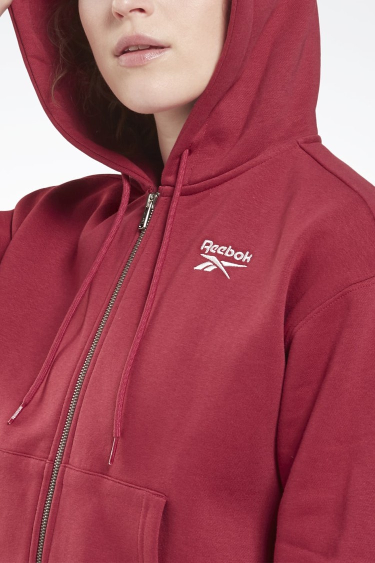 Толстовка женская Reebok Ri Full Zip бордовая GV3294 изображение 4