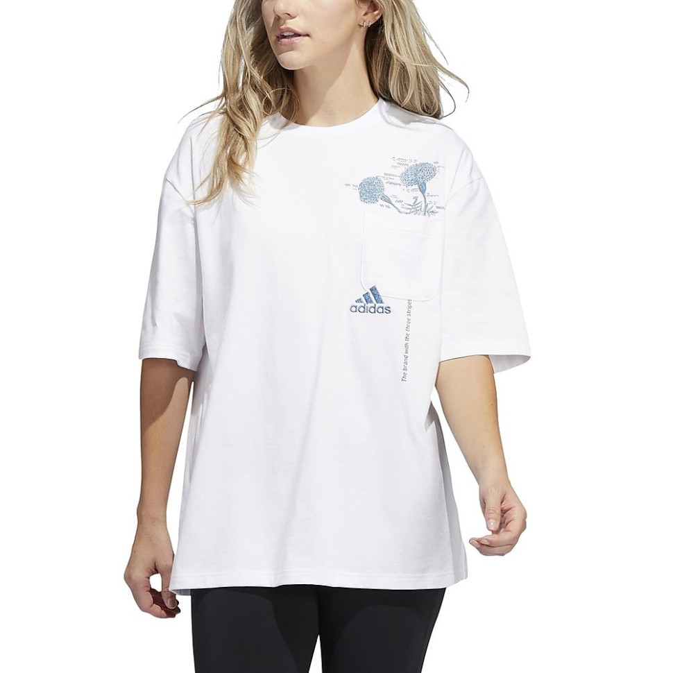 Футболка женская Adidas W Iwd G Pkt T белая H62373 — Sport City Футболка женская Adidas W Iwd G Pkt T белая H62373