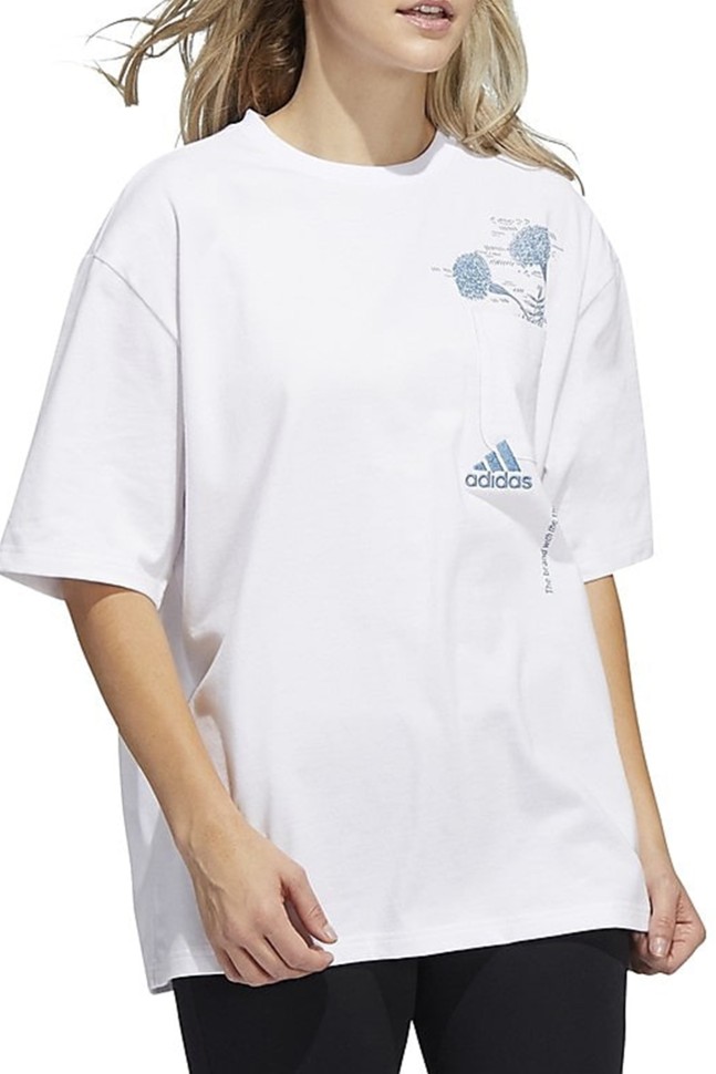 Футболка женская Adidas W Iwd G Pkt T белая H62373 изображение 2
