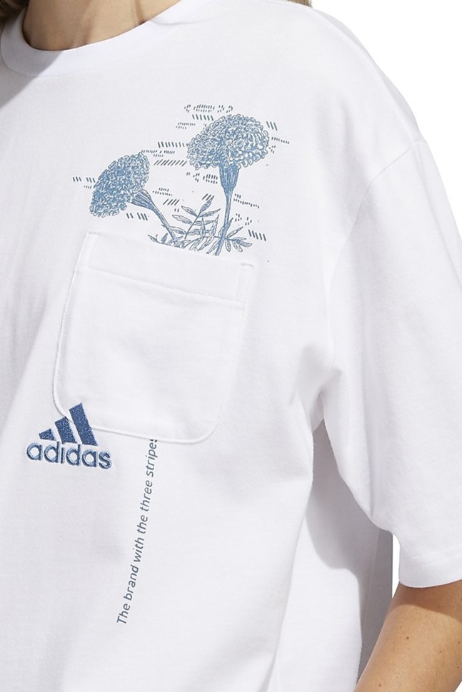 Футболка женская Adidas W Iwd G Pkt T белая H62373 изображение 4