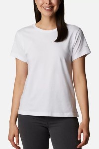 Футболка женская Columbia Sapphire Point™ Short Sleeve Tee белая 1992021-100 изображение 2