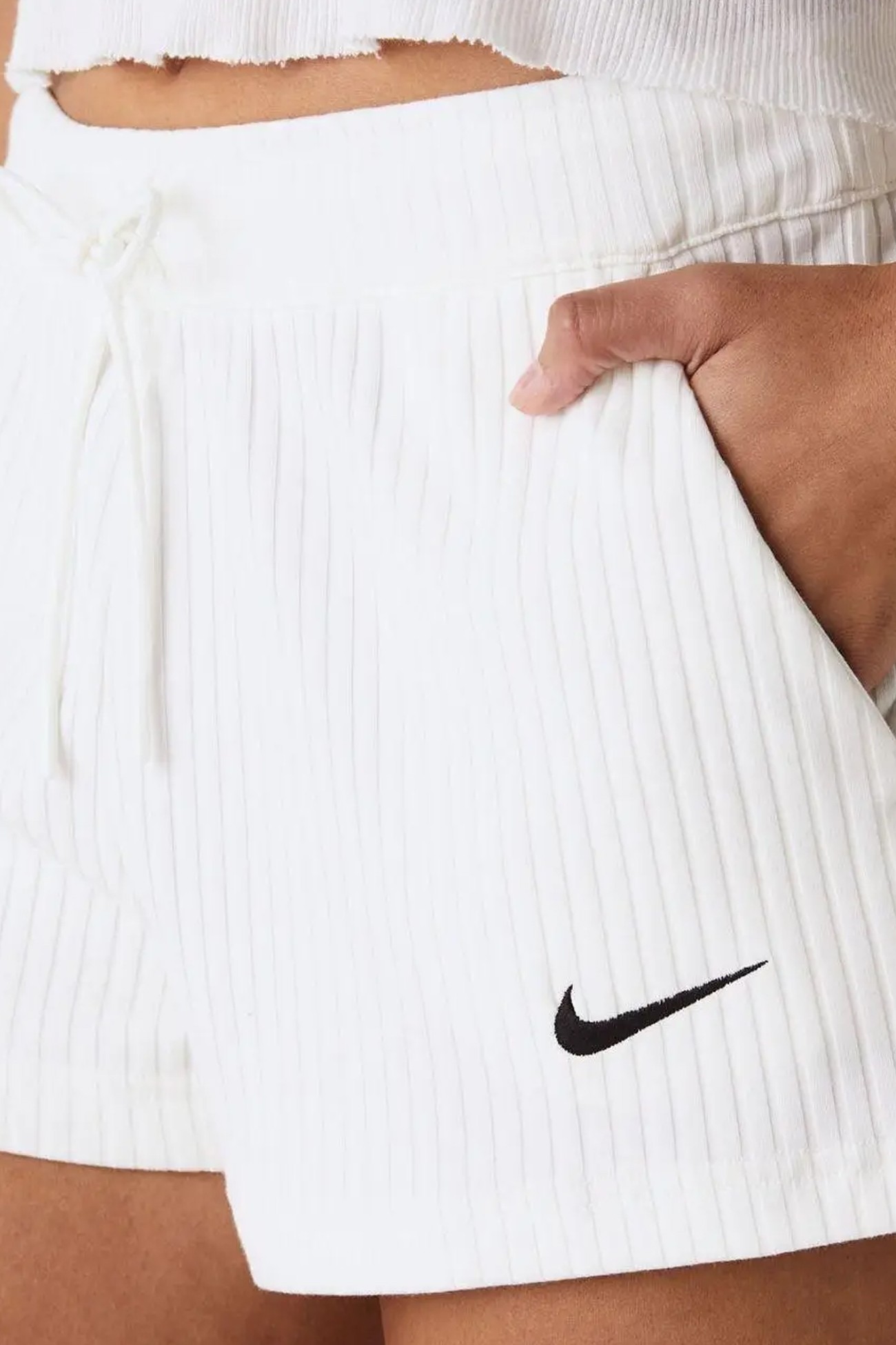 Шорты женские Nike W NSW RIB JRSY SHORT молочные DV7862-133 изображение 3