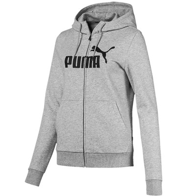 Толстовка женская Puma Essentials Fleece Hooded серая 85181104