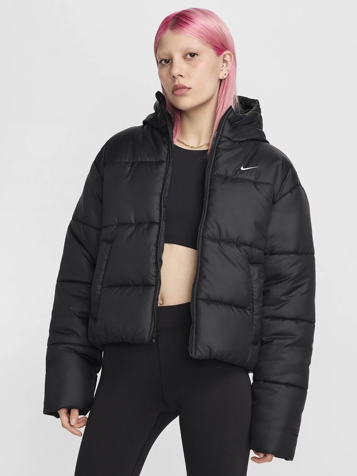 Куртка женская Nike W NSW TF SYNFL NK CLSC PFR черная FZ5899-010 изображение 2