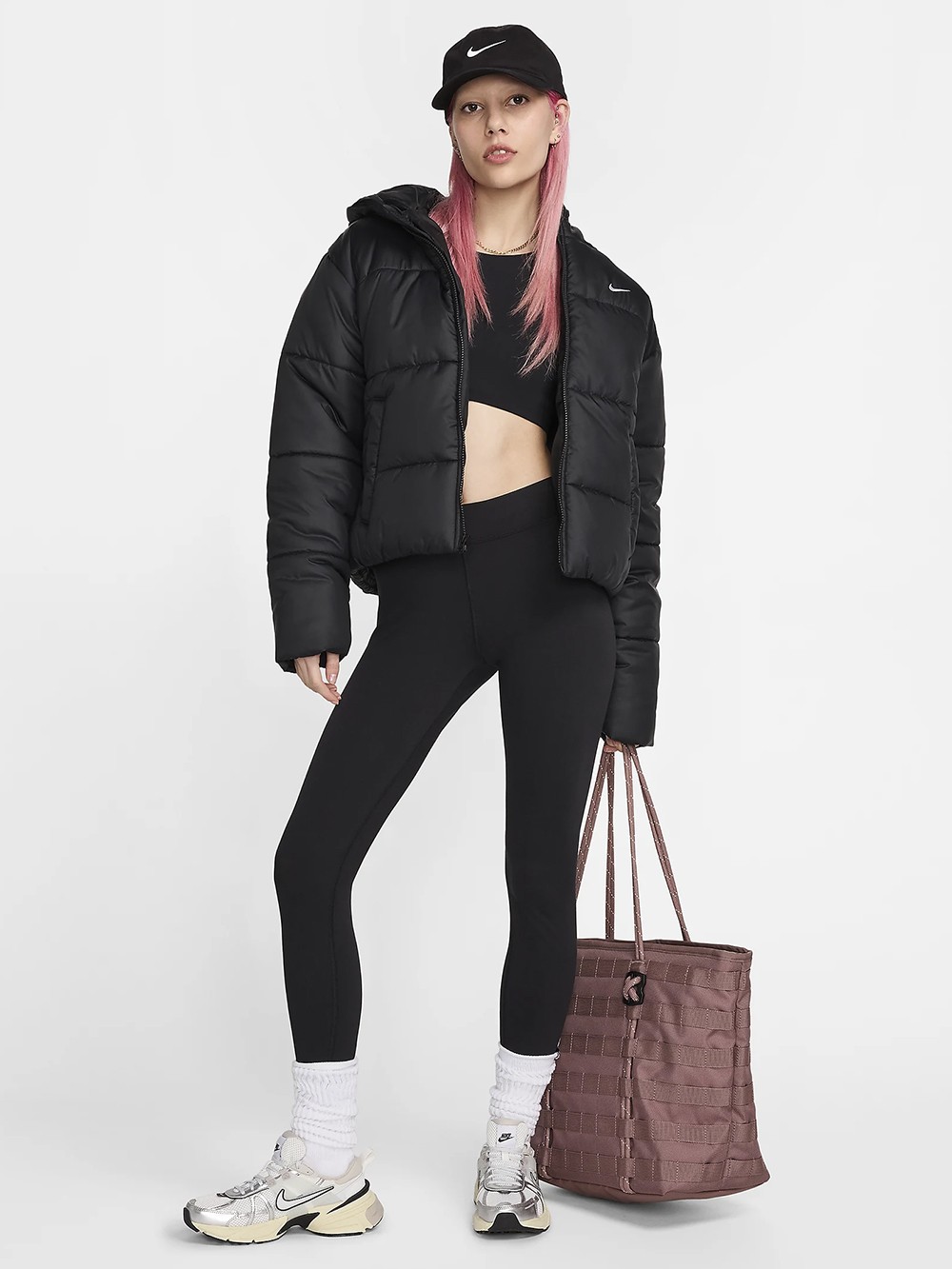 Куртка жіноча Nike W NSW TF SYNFL NK CLSC PFR чорна FZ5899-010 изображение 8