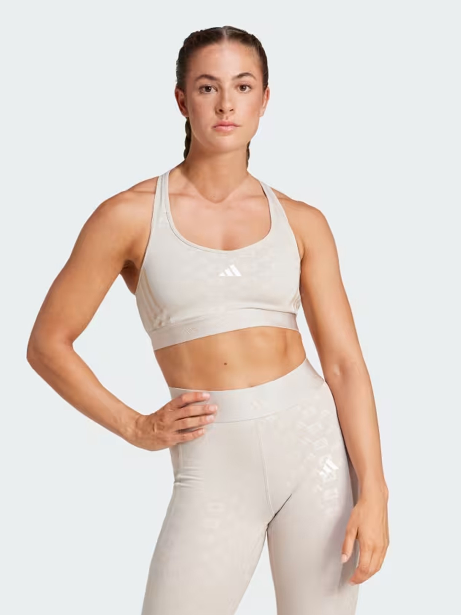 Бра жіночий Adidas PWR MS HYGLM Q4 бежевий IX3195 изображение 2