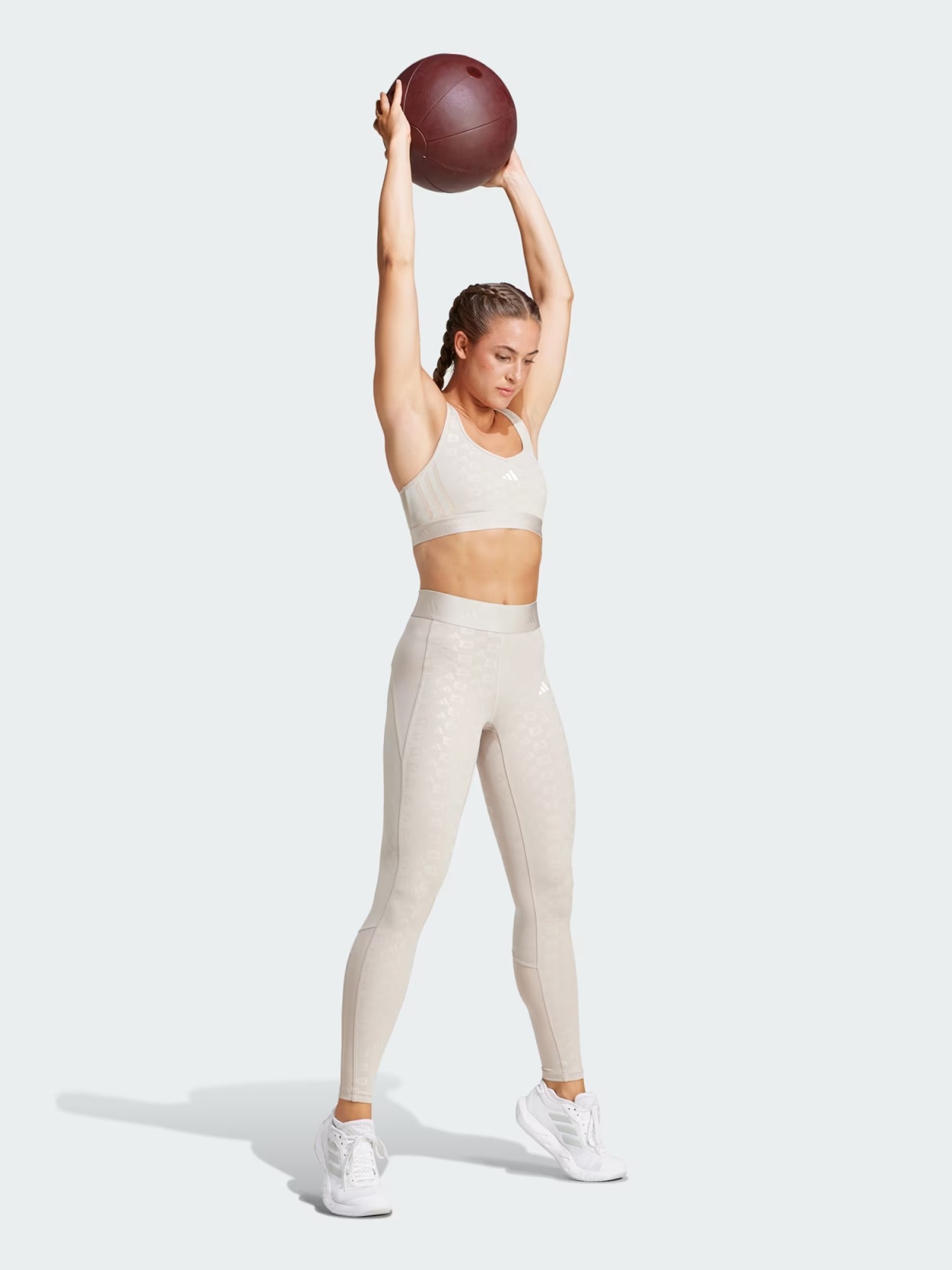 Бра жіночий Adidas PWR MS HYGLM Q4 бежевий IX3195 изображение 4