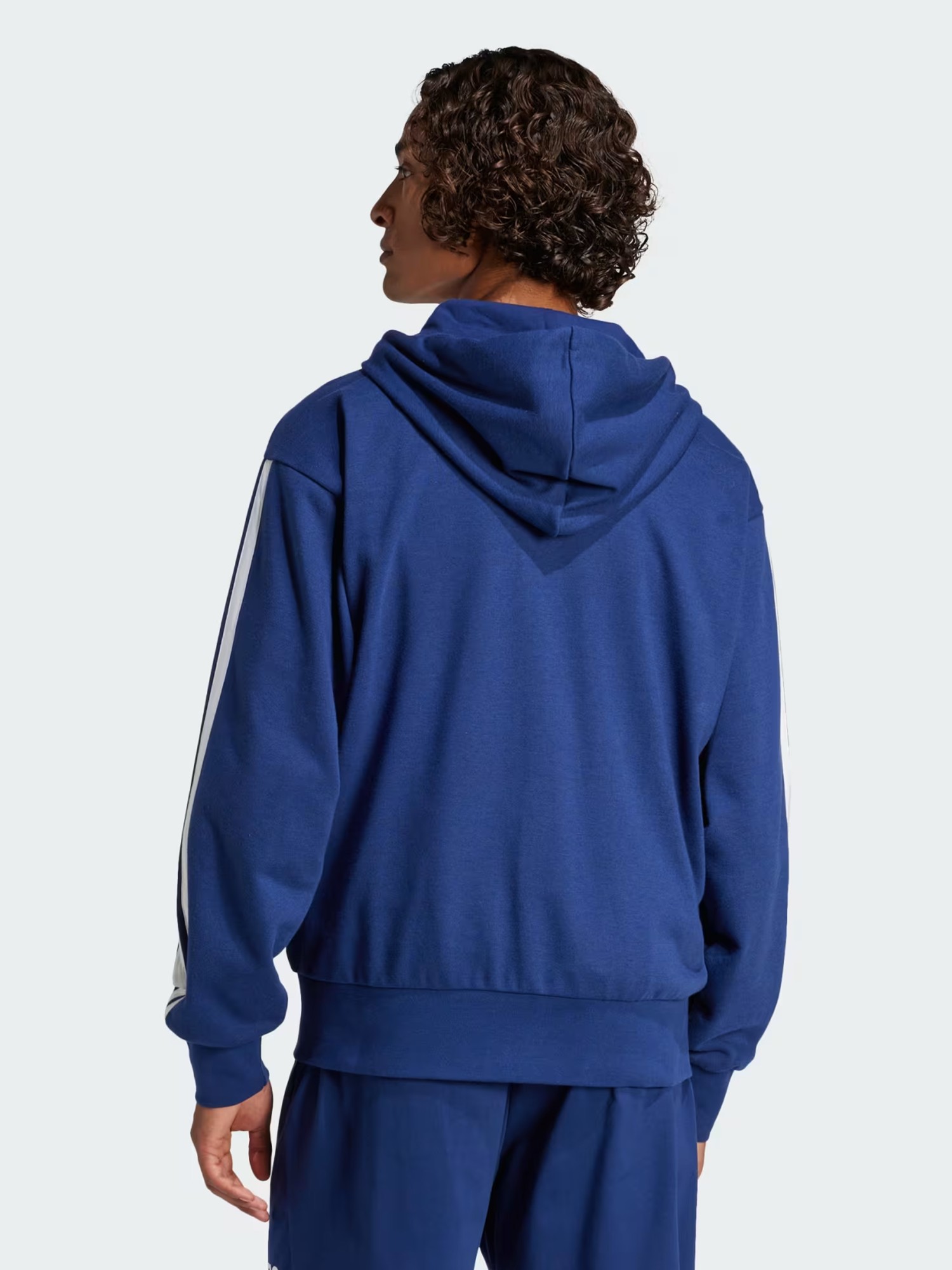 Толстовка чоловіча Adidas M 3S FT FZ HD синя JE6341 изображение 3