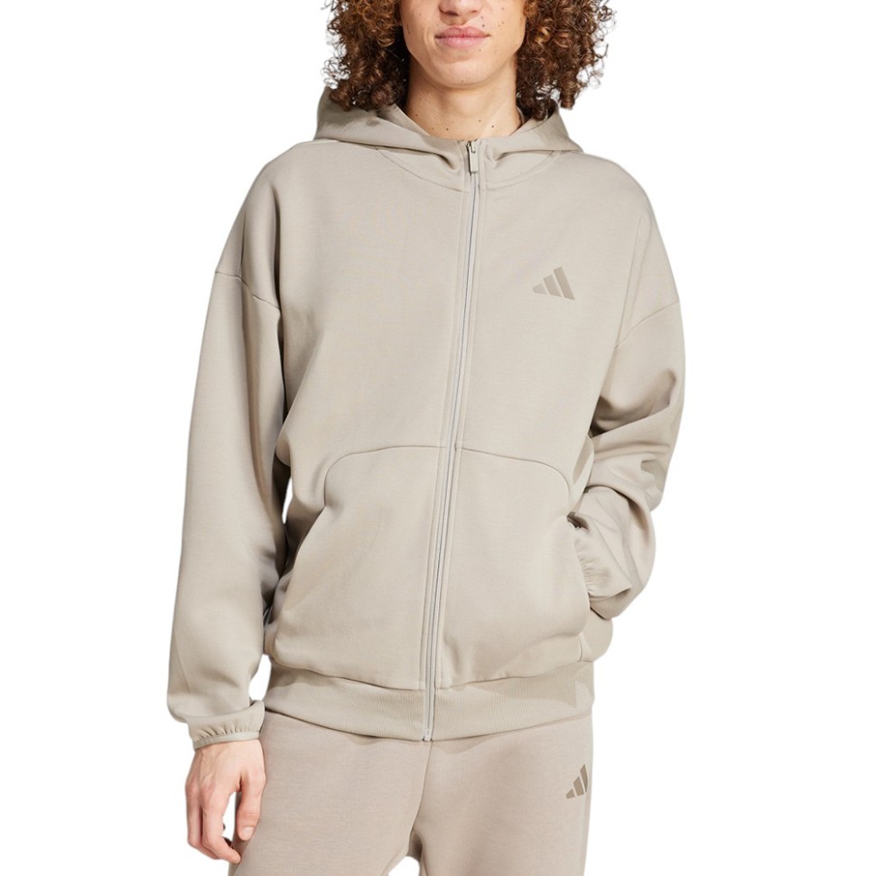 Толстовка мужская Adidas M FI SL FZ бежевая JD4947 — Sport City Толстовка мужская Adidas M FI SL FZ бежевая JD4947